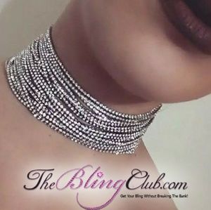 15 Row Liquid Crystal Choker Necklace STUNNING!